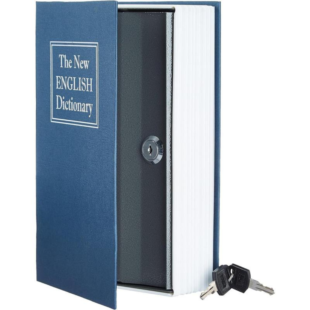 Steel Book Safe Storage Box with Key Lock