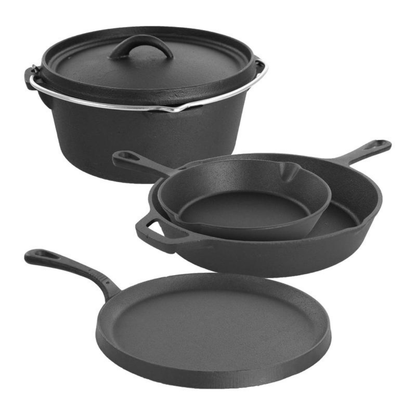 Pre-Seasoned 5-Piece Cast Iron Set