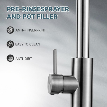 Stainless Steel Pull-Out Kitchen Faucet with Soap Dispenser
