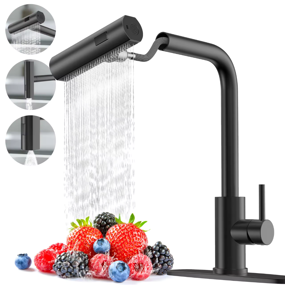 Kitchen Faucet with 4 Modes with Pull Down Sprayer