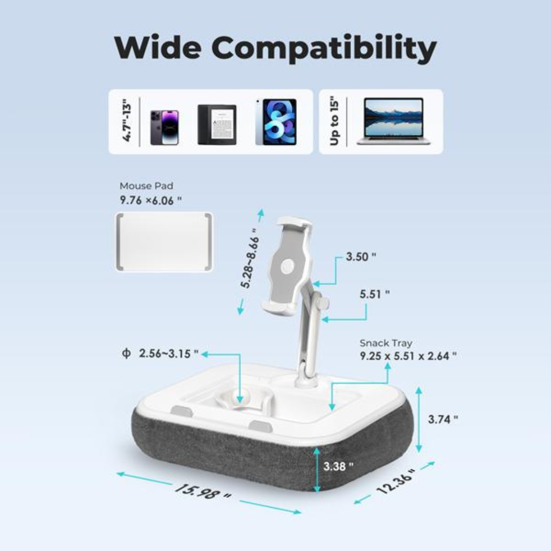 Tablet Pillow Stand for Bed with Adjustable Arm