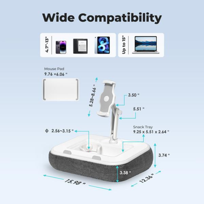 Tablet Pillow Stand for Bed with Adjustable Arm