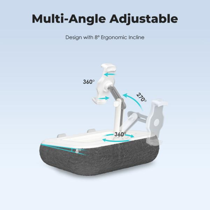Tablet Pillow Stand for Bed with Adjustable Arm