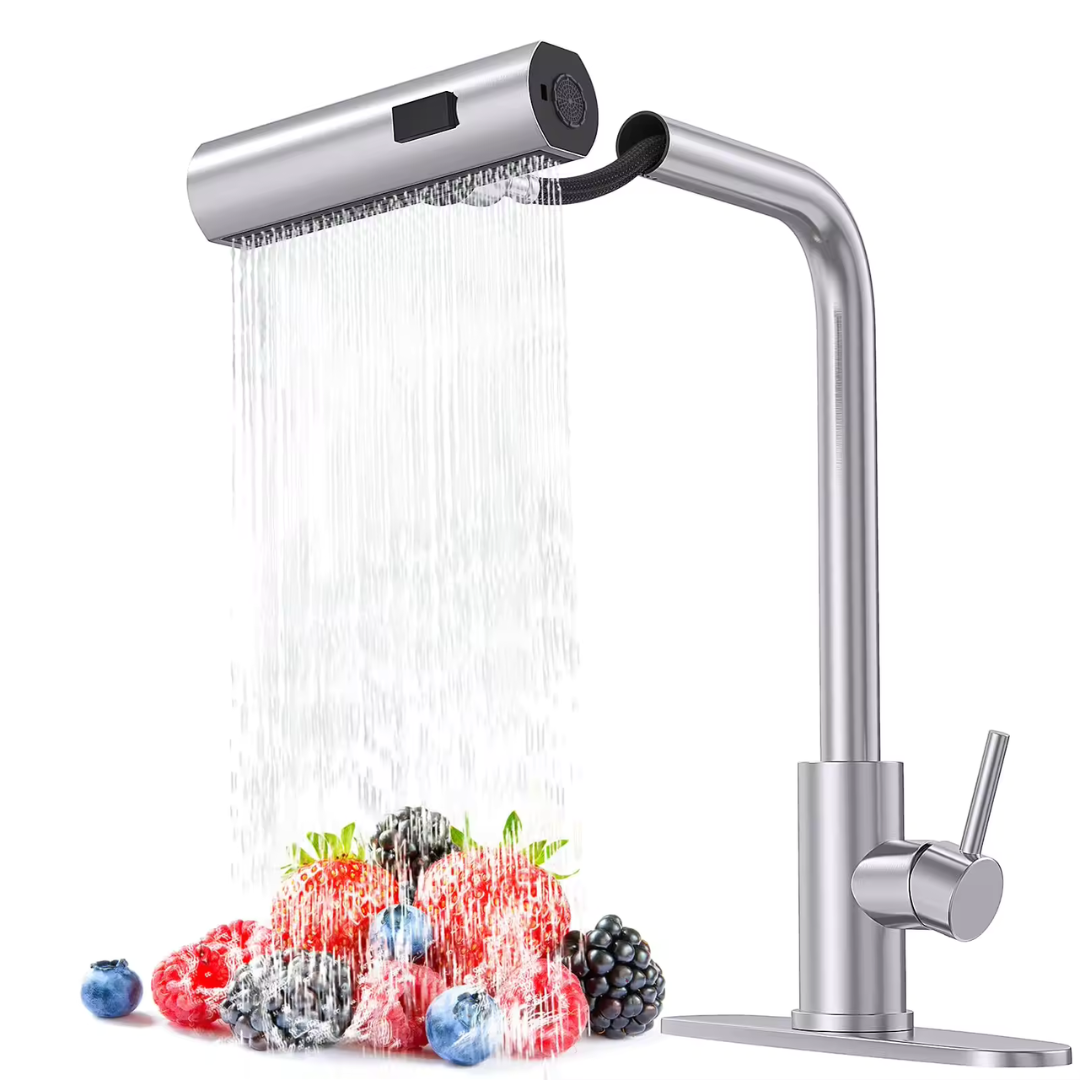 Kitchen Faucet with 4 Modes with Pull Down Sprayer