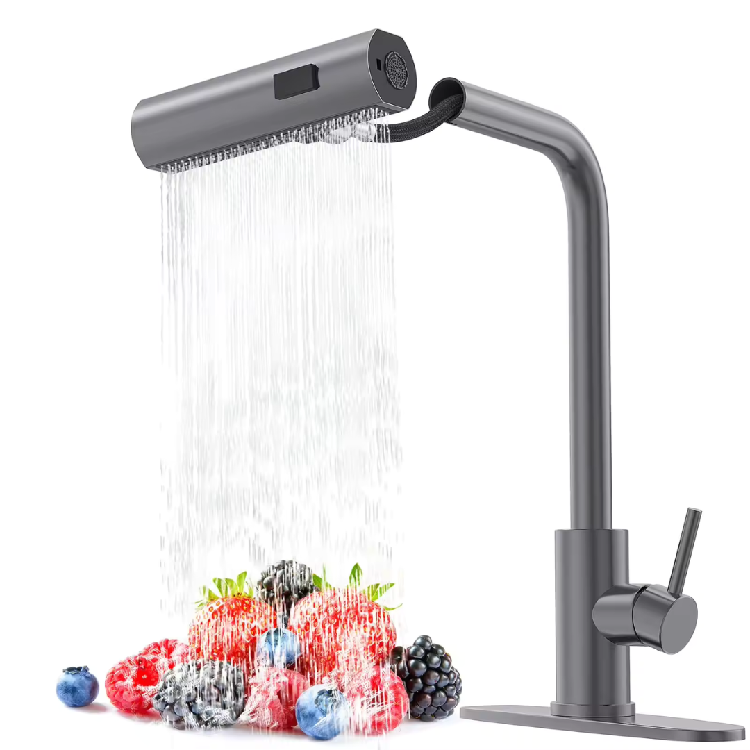 Kitchen Faucet with 4 Modes with Pull Down Sprayer